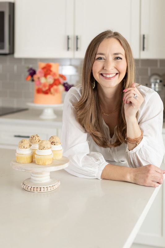 Owner of The Campbell Cakery, LLC with cookie dough cupcakes